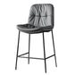 Contemporary Leather Bar Stools Indoor Antique Finish Bar Stool Dark Gray Short Stool(22"H) Clearhalo 'Bar Furniture' 'Bar Stools' 'bar_stools' 'furn' 'furn_bar_stools' 'furniture_bar_stools' 'Kitchen & Dining Furniture' 'kitchen&dining_furn' 'kitchen' 'kitchen_furn' Furniture' 4184944