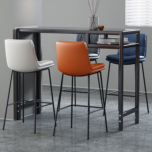 Contemporary Leather Bar Stools Indoor Antique Finish Bar Stool Clearhalo 'Bar Furniture' 'Bar Stools' 'bar_stools' 'furn' 'furn_bar_stools' 'furniture_bar_stools' 'Kitchen & Dining Furniture' 'kitchen&dining_furn' 'kitchen' 'kitchen_furn' Furniture' 4184945