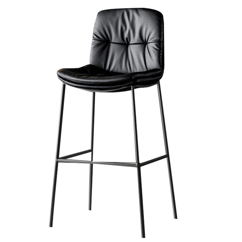 Contemporary Leather Bar Stools Indoor Antique Finish Bar Stool Black Clearhalo 'Bar Furniture' 'Bar Stools' 'bar_stools' 'furn' 'furn_bar_stools' 'furniture_bar_stools' 'Kitchen & Dining Furniture' 'kitchen&dining_furn' 'kitchen' 'kitchen_furn' Furniture' 4184957