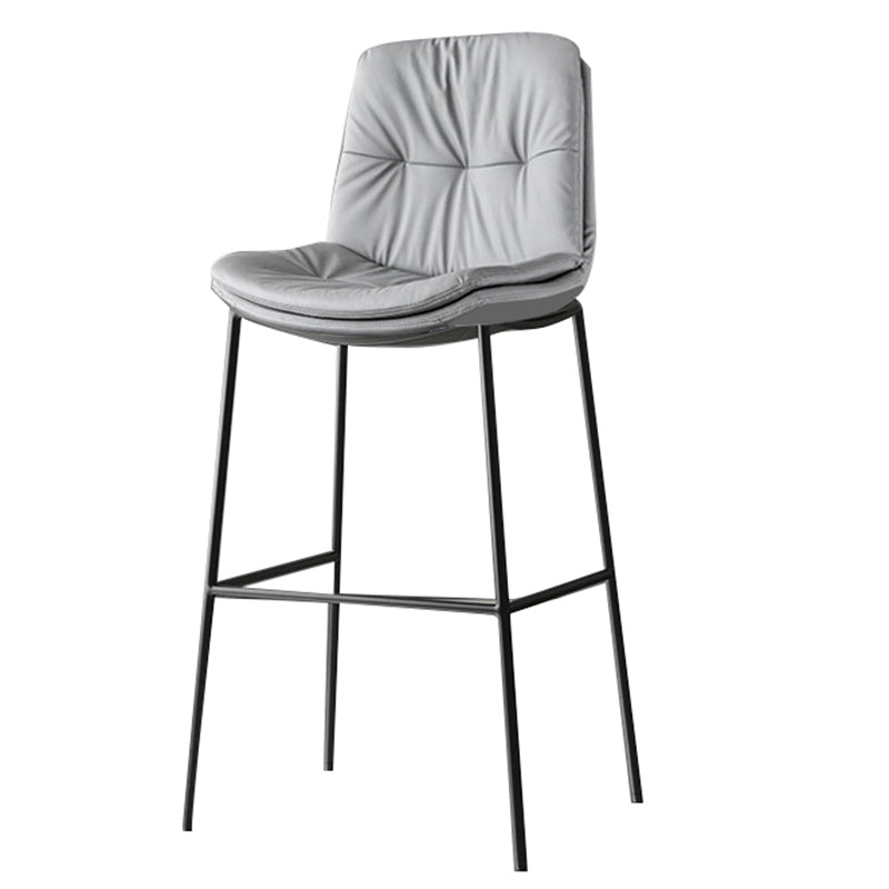 Contemporary Leather Bar Stools Indoor Antique Finish Bar Stool Light Gray Clearhalo 'Bar Furniture' 'Bar Stools' 'bar_stools' 'furn' 'furn_bar_stools' 'furniture_bar_stools' 'Kitchen & Dining Furniture' 'kitchen&dining_furn' 'kitchen' 'kitchen_furn' Furniture' 4184960