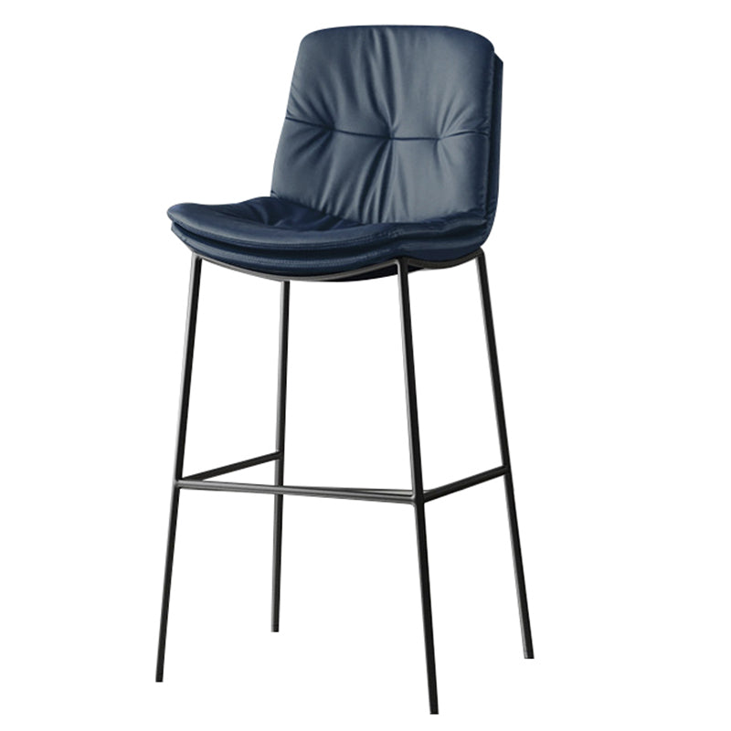 Contemporary Leather Bar Stools Indoor Antique Finish Bar Stool Blue Clearhalo 'Bar Furniture' 'Bar Stools' 'bar_stools' 'furn' 'furn_bar_stools' 'furniture_bar_stools' 'Kitchen & Dining Furniture' 'kitchen&dining_furn' 'kitchen' 'kitchen_furn' Furniture' 4184962
