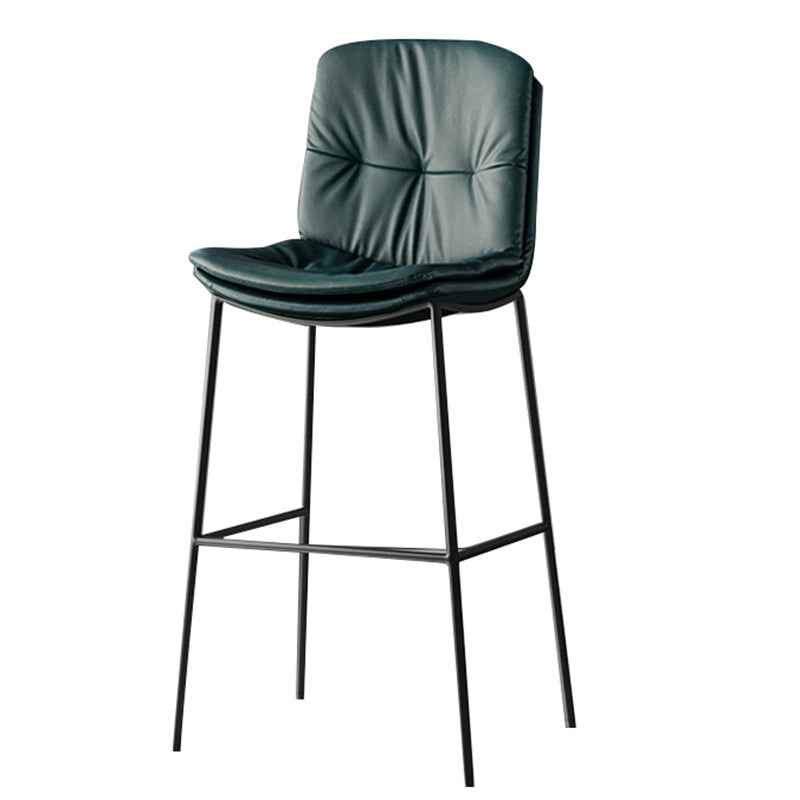 Contemporary Leather Bar Stools Indoor Antique Finish Bar Stool Blackish Green Clearhalo 'Bar Furniture' 'Bar Stools' 'bar_stools' 'furn' 'furn_bar_stools' 'furniture_bar_stools' 'Kitchen & Dining Furniture' 'kitchen&dining_furn' 'kitchen' 'kitchen_furn' Furniture' 4184964