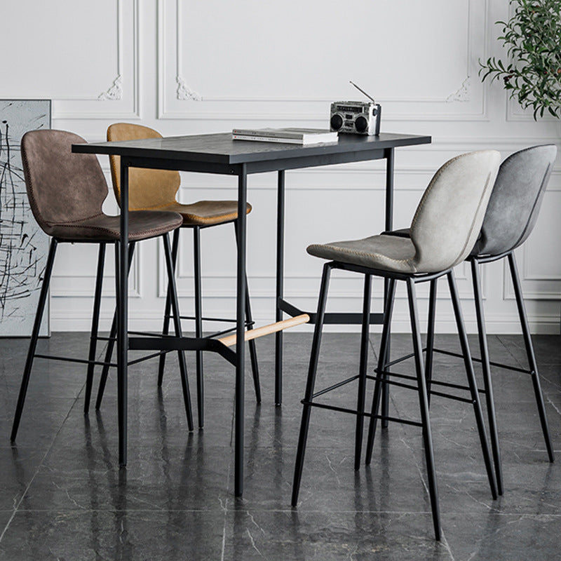 Contemporary Faux Leather Bar Stool 41.5" Indoor Barstool (Set of 2) Clearhalo 'Bar Furniture' 'Bar Stools' 'bar_stools' 'furn' 'furn_bar_stools' 'furniture_bar_stools' 'Kitchen & Dining Furniture' 'kitchen&dining_furn' 'kitchen' 'kitchen_furn' Furniture' 4184970