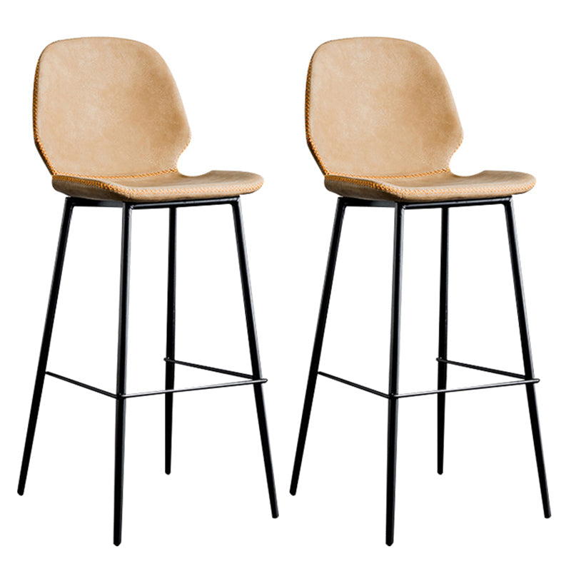 Contemporary Faux Leather Bar Stool 41.5" Indoor Barstool (Set of 2) Brown 2 Piece Set Clearhalo 'Bar Furniture' 'Bar Stools' 'bar_stools' 'furn' 'furn_bar_stools' 'furniture_bar_stools' 'Kitchen & Dining Furniture' 'kitchen&dining_furn' 'kitchen' 'kitchen_furn' Furniture' 4184978