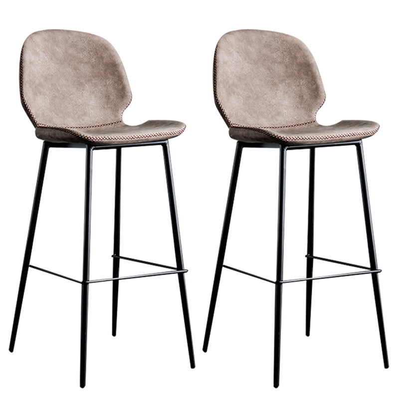 Contemporary Faux Leather Bar Stool 41.5" Indoor Barstool (Set of 2) Tan 2 Piece Set Clearhalo 'Bar Furniture' 'Bar Stools' 'bar_stools' 'furn' 'furn_bar_stools' 'furniture_bar_stools' 'Kitchen & Dining Furniture' 'kitchen&dining_furn' 'kitchen' 'kitchen_furn' Furniture' 4184980