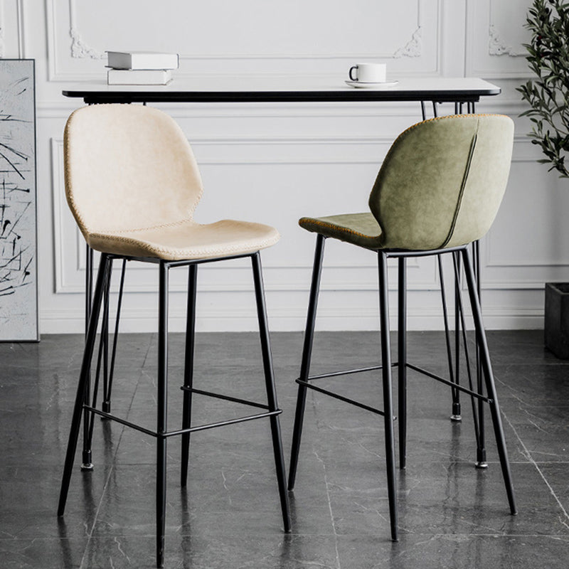 Contemporary Faux Leather Bar Stool 41.5" Indoor Barstool (Set of 2) Clearhalo 'Bar Furniture' 'Bar Stools' 'bar_stools' 'furn' 'furn_bar_stools' 'furniture_bar_stools' 'Kitchen & Dining Furniture' 'kitchen&dining_furn' 'kitchen' 'kitchen_furn' Furniture' 4184983