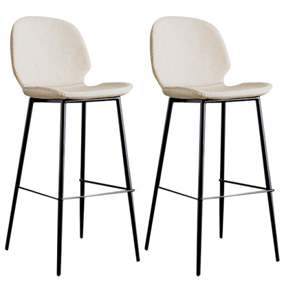 Contemporary Faux Leather Bar Stool 41.5" Indoor Barstool (Set of 2) White 2 Piece Set Clearhalo 'Bar Furniture' 'Bar Stools' 'bar_stools' 'furn' 'furn_bar_stools' 'furniture_bar_stools' 'Kitchen & Dining Furniture' 'kitchen&dining_furn' 'kitchen' 'kitchen_furn' Furniture' 4184984