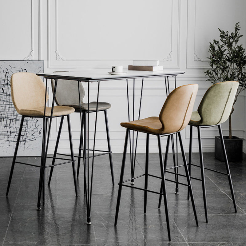Contemporary Faux Leather Bar Stool 41.5" Indoor Barstool (Set of 2) Clearhalo 'Bar Furniture' 'Bar Stools' 'bar_stools' 'furn' 'furn_bar_stools' 'furniture_bar_stools' 'Kitchen & Dining Furniture' 'kitchen&dining_furn' 'kitchen' 'kitchen_furn' Furniture' 4184987