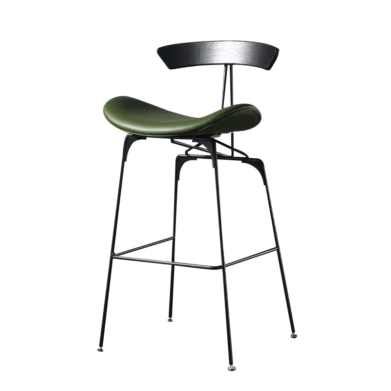 Contemporary Faux Leather Bar Stool 39" Indoor Stool with Metal Base Green 1 Piece Clearhalo 'Bar Furniture' 'Bar Stools' 'bar_stools' 'furn' 'furn_bar_stools' 'furniture_bar_stools' 'Kitchen & Dining Furniture' 'kitchen&dining_furn' 'kitchen' 'kitchen_furn' Furniture' 4184991