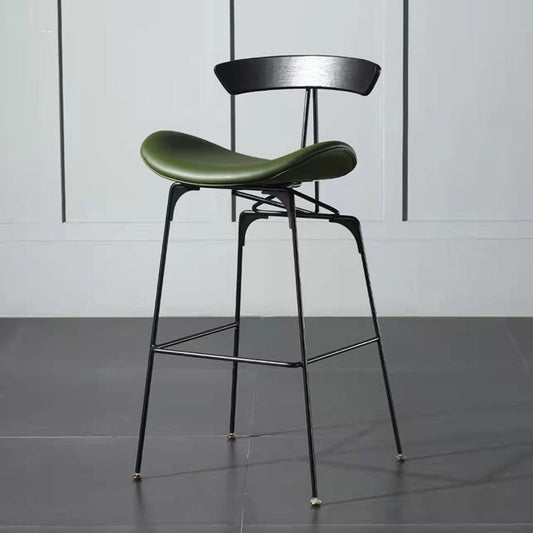 Contemporary Faux Leather Bar Stool 39" Indoor Stool with Metal Base Clearhalo 'Bar Furniture' 'Bar Stools' 'bar_stools' 'furn' 'furn_bar_stools' 'furniture_bar_stools' 'Kitchen & Dining Furniture' 'kitchen&dining_furn' 'kitchen' 'kitchen_furn' Furniture' 4184995