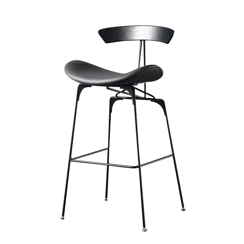 Contemporary Faux Leather Bar Stool 39" Indoor Stool with Metal Base Grey 1 Piece Clearhalo 'Bar Furniture' 'Bar Stools' 'bar_stools' 'furn' 'furn_bar_stools' 'furniture_bar_stools' 'Kitchen & Dining Furniture' 'kitchen&dining_furn' 'kitchen' 'kitchen_furn' Furniture' 4184996