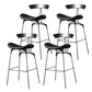 Contemporary Faux Leather Bar Stool 39" Indoor Stool with Metal Base Black 4 Piece Set Clearhalo 'Bar Furniture' 'Bar Stools' 'bar_stools' 'furn' 'furn_bar_stools' 'furniture_bar_stools' 'Kitchen & Dining Furniture' 'kitchen&dining_furn' 'kitchen' 'kitchen_furn' Furniture' 4185000