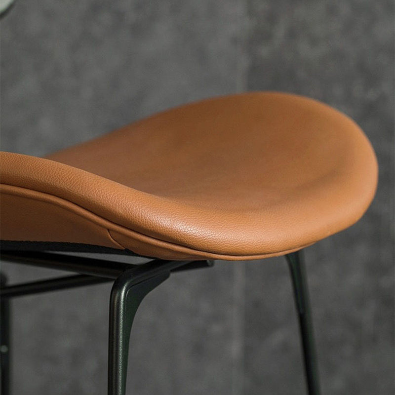 Contemporary Faux Leather Bar Stool 39" Indoor Stool with Metal Base Clearhalo 'Bar Furniture' 'Bar Stools' 'bar_stools' 'furn' 'furn_bar_stools' 'furniture_bar_stools' 'Kitchen & Dining Furniture' 'kitchen&dining_furn' 'kitchen' 'kitchen_furn' Furniture' 4185003