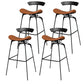 Contemporary Faux Leather Bar Stool 39" Indoor Stool with Metal Base Brown 4 Piece Set Clearhalo 'Bar Furniture' 'Bar Stools' 'bar_stools' 'furn' 'furn_bar_stools' 'furniture_bar_stools' 'Kitchen & Dining Furniture' 'kitchen&dining_furn' 'kitchen' 'kitchen_furn' Furniture' 4185004