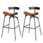 Contemporary Faux Leather Bar Stool 39" Indoor Stool with Metal Base Brown 2 Piece Set Clearhalo 'Bar Furniture' 'Bar Stools' 'bar_stools' 'furn' 'furn_bar_stools' 'furniture_bar_stools' 'Kitchen & Dining Furniture' 'kitchen&dining_furn' 'kitchen' 'kitchen_furn' Furniture' 4185005
