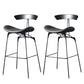 Contemporary Faux Leather Bar Stool 39" Indoor Stool with Metal Base Grey 2 Piece Set Clearhalo 'Bar Furniture' 'Bar Stools' 'bar_stools' 'furn' 'furn_bar_stools' 'furniture_bar_stools' 'Kitchen & Dining Furniture' 'kitchen&dining_furn' 'kitchen' 'kitchen_furn' Furniture' 4185009