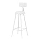 Leather Round Counter Chair Backrest Iron Modern Bar Stool for Coffee Shop White 1 Piece Bar Stool(30"H) Clearhalo 'Bar Furniture' 'Bar Stools' 'bar_stools' 'furn' 'furn_bar_stools' 'furniture_bar_stools' 'Kitchen & Dining Furniture' 'kitchen&dining_furn' 'kitchen' 'kitchen_furn' Furniture' 4185014