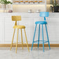 Leather Round Counter Chair Backrest Iron Modern Bar Stool for Coffee Shop Clearhalo 'Bar Furniture' 'Bar Stools' 'bar_stools' 'furn' 'furn_bar_stools' 'furniture_bar_stools' 'Kitchen & Dining Furniture' 'kitchen&dining_furn' 'kitchen' 'kitchen_furn' Furniture' 4185015