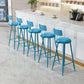 Leather Round Counter Chair Backrest Iron Modern Bar Stool for Coffee Shop Clearhalo 'Bar Furniture' 'Bar Stools' 'bar_stools' 'furn' 'furn_bar_stools' 'furniture_bar_stools' 'Kitchen & Dining Furniture' 'kitchen&dining_furn' 'kitchen' 'kitchen_furn' Furniture' 4185017