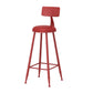 Leather Round Counter Chair Backrest Iron Modern Bar Stool for Coffee Shop Red 1 Piece Bar Stool(30"H) Clearhalo 'Bar Furniture' 'Bar Stools' 'bar_stools' 'furn' 'furn_bar_stools' 'furniture_bar_stools' 'Kitchen & Dining Furniture' 'kitchen&dining_furn' 'kitchen' 'kitchen_furn' Furniture' 4185018