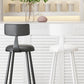 Leather Round Counter Chair Backrest Iron Modern Bar Stool for Coffee Shop Clearhalo 'Bar Furniture' 'Bar Stools' 'bar_stools' 'furn' 'furn_bar_stools' 'furniture_bar_stools' 'Kitchen & Dining Furniture' 'kitchen&dining_furn' 'kitchen' 'kitchen_furn' Furniture' 4185027