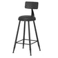 Leather Round Counter Chair Backrest Iron Modern Bar Stool for Coffee Shop Black 1 Piece Counter Stool(26"H) Clearhalo 'Bar Furniture' 'Bar Stools' 'bar_stools' 'furn' 'furn_bar_stools' 'furniture_bar_stools' 'Kitchen & Dining Furniture' 'kitchen&dining_furn' 'kitchen' 'kitchen_furn' Furniture' 4185031