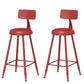 Leather Round Counter Chair Backrest Iron Modern Bar Stool for Coffee Shop Red 2 Piece Set Bar Stool(30"H) Clearhalo 'Bar Furniture' 'Bar Stools' 'bar_stools' 'furn' 'furn_bar_stools' 'furniture_bar_stools' 'Kitchen & Dining Furniture' 'kitchen&dining_furn' 'kitchen' 'kitchen_furn' Furniture' 4185035