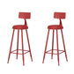 Leather Round Counter Chair Backrest Iron Modern Bar Stool for Coffee Shop Red 2 Piece Set Counter Stool(26"H) Clearhalo 'Bar Furniture' 'Bar Stools' 'bar_stools' 'furn' 'furn_bar_stools' 'furniture_bar_stools' 'Kitchen & Dining Furniture' 'kitchen&dining_furn' 'kitchen' 'kitchen_furn' Furniture' 4185036