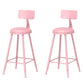 Leather Round Counter Chair Backrest Iron Modern Bar Stool for Coffee Shop Pink 2 Piece Set Bar Stool(30"H) Clearhalo 'Bar Furniture' 'Bar Stools' 'bar_stools' 'furn' 'furn_bar_stools' 'furniture_bar_stools' 'Kitchen & Dining Furniture' 'kitchen&dining_furn' 'kitchen' 'kitchen_furn' Furniture' 4185039