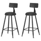 Leather Round Counter Chair Backrest Iron Modern Bar Stool for Coffee Shop Black 2 Piece Set Counter Stool(26"H) Clearhalo 'Bar Furniture' 'Bar Stools' 'bar_stools' 'furn' 'furn_bar_stools' 'furniture_bar_stools' 'Kitchen & Dining Furniture' 'kitchen&dining_furn' 'kitchen' 'kitchen_furn' Furniture' 4185043