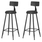 Leather Round Counter Chair Backrest Iron Modern Bar Stool for Coffee Shop Black 2 Piece Set Bar Stool(30"H) Clearhalo 'Bar Furniture' 'Bar Stools' 'bar_stools' 'furn' 'furn_bar_stools' 'furniture_bar_stools' 'Kitchen & Dining Furniture' 'kitchen&dining_furn' 'kitchen' 'kitchen_furn' Furniture' 4185044
