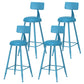 Leather Round Counter Chair Backrest Iron Modern Bar Stool for Coffee Shop Blue 4 Piece Set Counter Stool(26"H) Clearhalo 'Bar Furniture' 'Bar Stools' 'bar_stools' 'furn' 'furn_bar_stools' 'furniture_bar_stools' 'Kitchen & Dining Furniture' 'kitchen&dining_furn' 'kitchen' 'kitchen_furn' Furniture' 4185045
