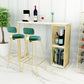 Glam Backrest Armless Counter Stool Iron Cafe Bar Stool with Suede Cushion Clearhalo 'Bar Furniture' 'Bar Stools' 'bar_stools' 'furn' 'furn_bar_stools' 'furniture_bar_stools' 'Kitchen & Dining Furniture' 'kitchen&dining_furn' 'kitchen' 'kitchen_furn' Furniture' 4185063