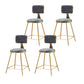 Glam Backrest Armless Counter Stool Iron Cafe Bar Stool with Suede Cushion Gray 4 Piece Set Short Stool(18"H) Clearhalo 'Bar Furniture' 'Bar Stools' 'bar_stools' 'furn' 'furn_bar_stools' 'furniture_bar_stools' 'Kitchen & Dining Furniture' 'kitchen&dining_furn' 'kitchen' 'kitchen_furn' Furniture' 4185064