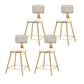 Glam Backrest Armless Counter Stool Iron Cafe Bar Stool with Suede Cushion White 4 Piece Set Short Stool(18"H) Clearhalo 'Bar Furniture' 'Bar Stools' 'bar_stools' 'furn' 'furn_bar_stools' 'furniture_bar_stools' 'Kitchen & Dining Furniture' 'kitchen&dining_furn' 'kitchen' 'kitchen_furn' Furniture' 4185065