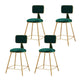 Glam Backrest Armless Counter Stool Iron Cafe Bar Stool with Suede Cushion Green 4 Piece Set Short Stool(18"H) Clearhalo 'Bar Furniture' 'Bar Stools' 'bar_stools' 'furn' 'furn_bar_stools' 'furniture_bar_stools' 'Kitchen & Dining Furniture' 'kitchen&dining_furn' 'kitchen' 'kitchen_furn' Furniture' 4185067
