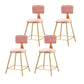 Glam Backrest Armless Counter Stool Iron Cafe Bar Stool with Suede Cushion Pink 4 Piece Set Short Stool(18"H) Clearhalo 'Bar Furniture' 'Bar Stools' 'bar_stools' 'furn' 'furn_bar_stools' 'furniture_bar_stools' 'Kitchen & Dining Furniture' 'kitchen&dining_furn' 'kitchen' 'kitchen_furn' Furniture' 4185070