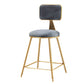 Glam Backrest Armless Counter Stool Iron Cafe Bar Stool with Suede Cushion Gray 1 Piece Short Stool(18"H) Clearhalo 'Bar Furniture' 'Bar Stools' 'bar_stools' 'furn' 'furn_bar_stools' 'furniture_bar_stools' 'Kitchen & Dining Furniture' 'kitchen&dining_furn' 'kitchen' 'kitchen_furn' Furniture' 4185073