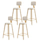 Glam Backrest Armless Counter Stool Iron Cafe Bar Stool with Suede Cushion White 4 Piece Set Counter Stool(26"H) Clearhalo 'Bar Furniture' 'Bar Stools' 'bar_stools' 'furn' 'furn_bar_stools' 'furniture_bar_stools' 'Kitchen & Dining Furniture' 'kitchen&dining_furn' 'kitchen' 'kitchen_furn' Furniture' 4185074