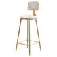 Glam Backrest Armless Counter Stool Iron Cafe Bar Stool with Suede Cushion White 1 Piece Counter Stool(26"H) Clearhalo 'Bar Furniture' 'Bar Stools' 'bar_stools' 'furn' 'furn_bar_stools' 'furniture_bar_stools' 'Kitchen & Dining Furniture' 'kitchen&dining_furn' 'kitchen' 'kitchen_furn' Furniture' 4185079