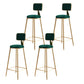 Glam Backrest Armless Counter Stool Iron Cafe Bar Stool with Suede Cushion Green 4 Piece Set Bar Stool(30"H) Clearhalo 'Bar Furniture' 'Bar Stools' 'bar_stools' 'furn' 'furn_bar_stools' 'furniture_bar_stools' 'Kitchen & Dining Furniture' 'kitchen&dining_furn' 'kitchen' 'kitchen_furn' Furniture' 4185086