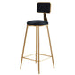 Glam Backrest Armless Counter Stool Iron Cafe Bar Stool with Suede Cushion Black 1 Piece Counter Stool(26"H) Clearhalo 'Bar Furniture' 'Bar Stools' 'bar_stools' 'furn' 'furn_bar_stools' 'furniture_bar_stools' 'Kitchen & Dining Furniture' 'kitchen&dining_furn' 'kitchen' 'kitchen_furn' Furniture' 4185092