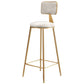 Glam Backrest Armless Counter Stool Iron Cafe Bar Stool with Suede Cushion White 1 Piece Bar Stool(30"H) Clearhalo 'Bar Furniture' 'Bar Stools' 'bar_stools' 'furn' 'furn_bar_stools' 'furniture_bar_stools' 'Kitchen & Dining Furniture' 'kitchen&dining_furn' 'kitchen' 'kitchen_furn' Furniture' 4185096