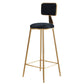Glam Backrest Armless Counter Stool Iron Cafe Bar Stool with Suede Cushion Black 1 Piece Bar Stool(30"H) Clearhalo 'Bar Furniture' 'Bar Stools' 'bar_stools' 'furn' 'furn_bar_stools' 'furniture_bar_stools' 'Kitchen & Dining Furniture' 'kitchen&dining_furn' 'kitchen' 'kitchen_furn' Furniture' 4185098