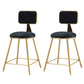Glam Backrest Armless Counter Stool Iron Cafe Bar Stool with Suede Cushion Black 2 Piece Set Short Stool(18"H) Clearhalo 'Bar Furniture' 'Bar Stools' 'bar_stools' 'furn' 'furn_bar_stools' 'furniture_bar_stools' 'Kitchen & Dining Furniture' 'kitchen&dining_furn' 'kitchen' 'kitchen_furn' Furniture' 4185101