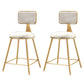 Glam Backrest Armless Counter Stool Iron Cafe Bar Stool with Suede Cushion White 2 Piece Set Short Stool(18"H) Clearhalo 'Bar Furniture' 'Bar Stools' 'bar_stools' 'furn' 'furn_bar_stools' 'furniture_bar_stools' 'Kitchen & Dining Furniture' 'kitchen&dining_furn' 'kitchen' 'kitchen_furn' Furniture' 4185103