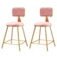 Glam Backrest Armless Counter Stool Iron Cafe Bar Stool with Suede Cushion Pink 2 Piece Set Short Stool(18"H) Clearhalo 'Bar Furniture' 'Bar Stools' 'bar_stools' 'furn' 'furn_bar_stools' 'furniture_bar_stools' 'Kitchen & Dining Furniture' 'kitchen&dining_furn' 'kitchen' 'kitchen_furn' Furniture' 4185105