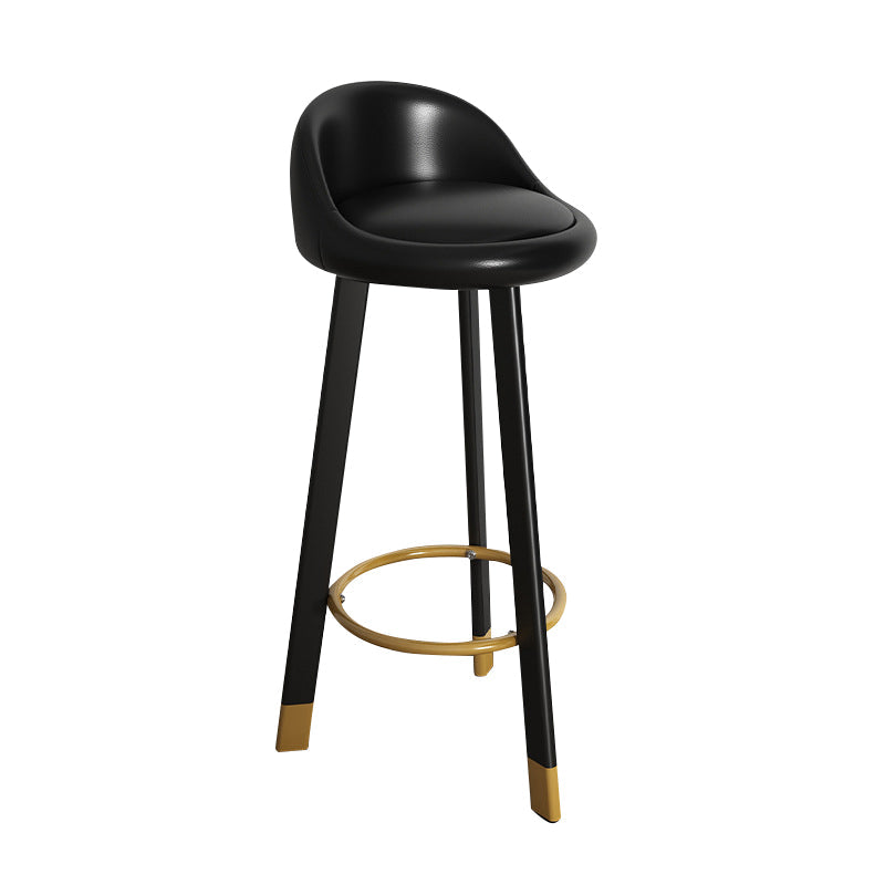 32.5" Fabric Indoor Bar Stools Contemporary Bar Height Barstool Black Black 1 Piece Clearhalo 'Bar Furniture' 'Bar Stools' 'bar_stools' 'furn' 'furn_bar_stools' 'furniture_bar_stools' 'Kitchen & Dining Furniture' 'kitchen&dining_furn' 'kitchen' 'kitchen_furn' Furniture' 4185118