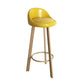 32.5" Fabric Indoor Bar Stools Contemporary Bar Height Barstool Yellow Wood 1 Piece Clearhalo 'Bar Furniture' 'Bar Stools' 'bar_stools' 'furn' 'furn_bar_stools' 'furniture_bar_stools' 'Kitchen & Dining Furniture' 'kitchen&dining_furn' 'kitchen' 'kitchen_furn' Furniture' 4185119