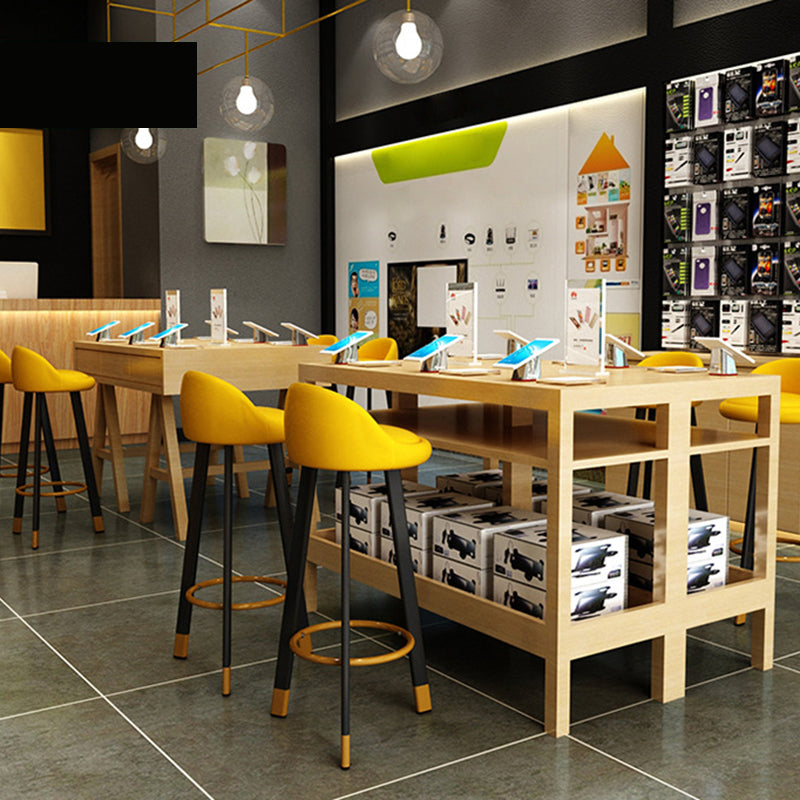 32.5" Fabric Indoor Bar Stools Contemporary Bar Height Barstool Clearhalo 'Bar Furniture' 'Bar Stools' 'bar_stools' 'furn' 'furn_bar_stools' 'furniture_bar_stools' 'Kitchen & Dining Furniture' 'kitchen&dining_furn' 'kitchen' 'kitchen_furn' Furniture' 4185120